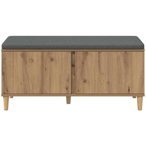  Klupa za hodnik s jastukom Umjetnički hrast 60 x 38 x 46 cm Slike