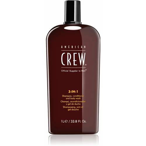 American Crew Hair & Body 3-IN-1 šampon, balzam in gel za prhanje 3v1 za moške 1000 ml