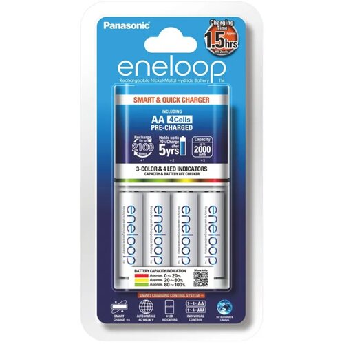 Panasonic Eneloop brzi punjač 1,5H sa 4xAA baterije 1900mAh Cijene