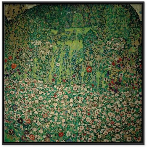  Slika - Gustav Klimt &amp;ndash; Gartenlandschaft mit Bergkuppe 40x40 U crnom drvenom okviru Slike