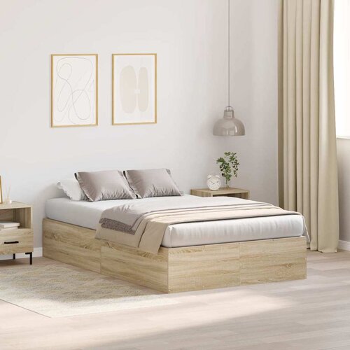 Krevet s ladicama Sonoma hrast 120 x 190 cm Konstruirano drvo Cijene