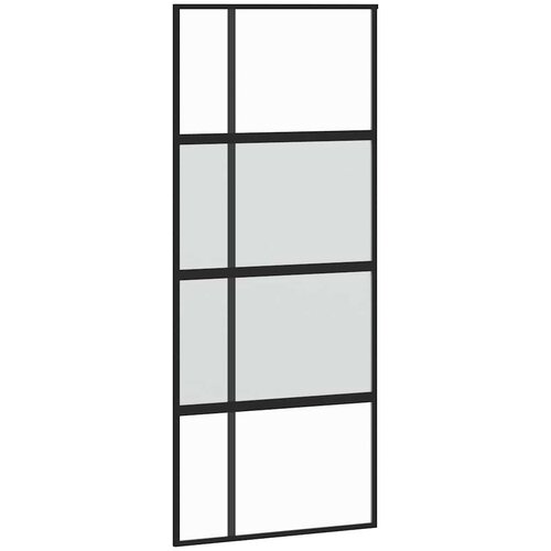  Klizna vrata s priborom crna 90 x 205 cm kaljeno staklo Slike
