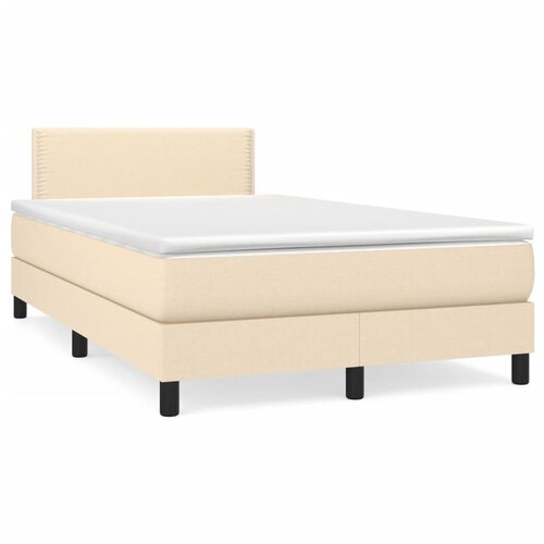  The Living Store Box spring postelja z vzmetnico LED krem 120x190 cm blago - Box Spring Postelja, (21497885) Cene
