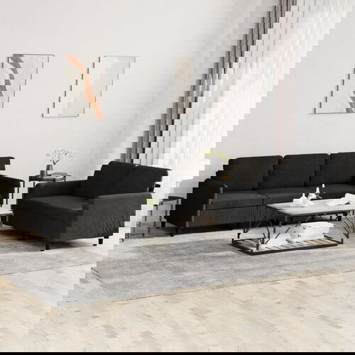 VidaXL 2-dijelni set sofa crni bar&amp;scaron;unasti Slike