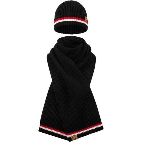 Lonsdale Unisex scarf and beanie set