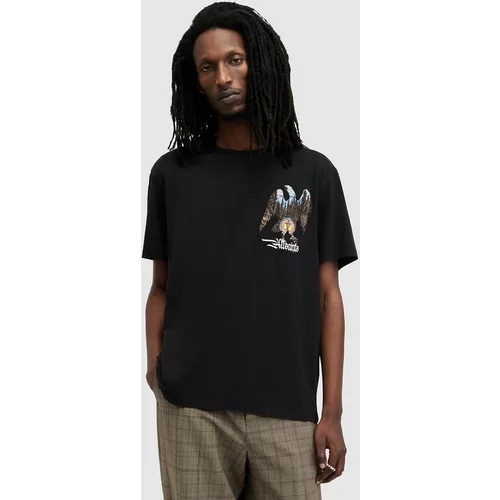 AllSaints Pamučna majica EAGLE MOUNTAIN SS CR za muškarce, boja: crna, s tiskom, MG521Z