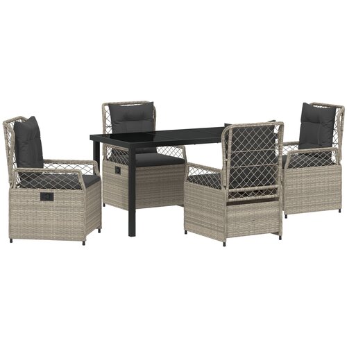 vidaXL Set od 5 dijelova vrtne garniture svjetlosivi poli ratan Cijene