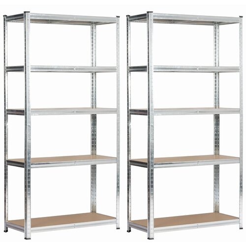 AKORD 2x METAL SHELF 90x40x180 SREBRNA, (21703438) Cene