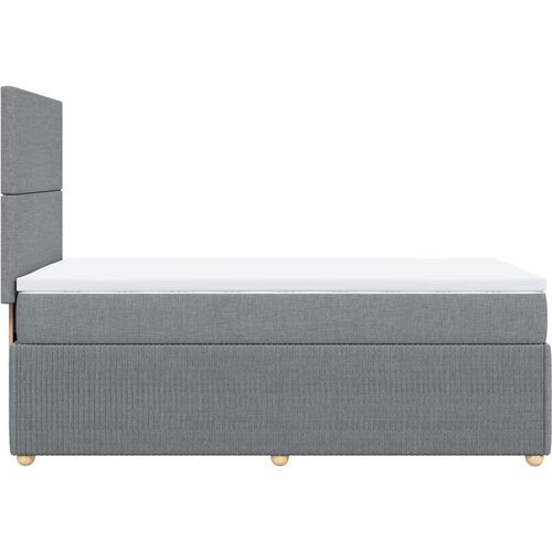 VidaXL Box spring krevet s madracem svjetlosivi 90x190 cm od tkanine Slike