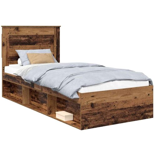  Okvir za krevet s uzglavljem Staro drvo 100 x 200 cm Slike