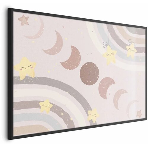  Plakat - Phases of the Moon with a Rainbow 90x60 Crni okvir Cijene