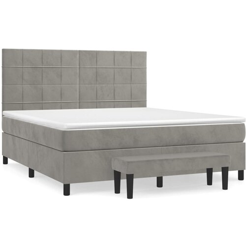 Maison Chic Box spring postelja - Vzmetna postelja z vzmetnico svetlo siva 180x200 cm žamet SL20624, (21892879) Cene