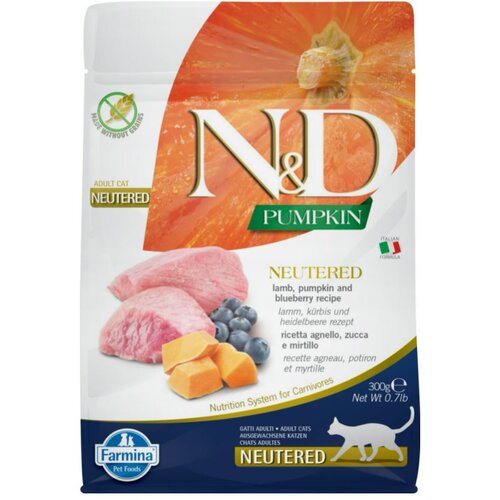 Farmina Pumpkin Cat Sterilized Grain Free jagnje in borovnica 300 g Cene
