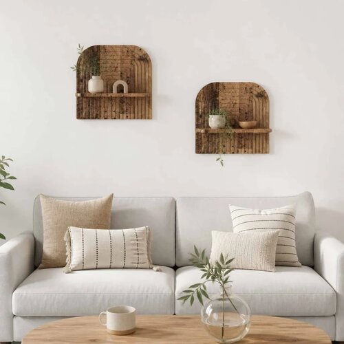  Zidna polica 2 kom. Staro drvo 41 x 13 5 x 37 5 cm - Staro drvo 41 cm Cijene