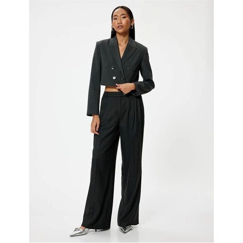 Koton Oversize Crop Blazer Jacket Double Breasted Reverse Collar Cene