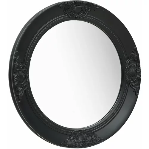 vidaXL Stensko ogledalo v baročnem stilu 50 cm črno