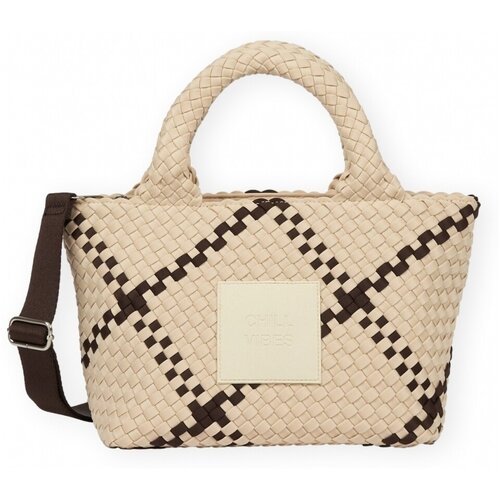 Verb To Do Ročne torbice Amelia Chill Vibes Bag - Beige/Dark Brown Bež Cene