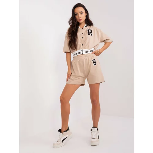 Fashion Hunters Beige two-piece casual set