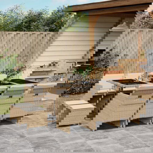 vidaXL 11-dijelni vrtni blagovaonski set od poliratana s jastucima bež Cijene