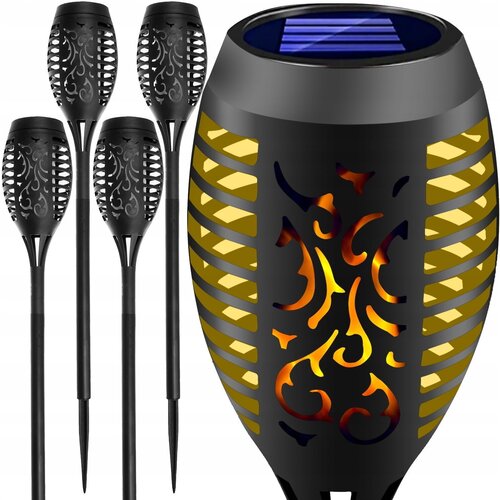  Set 4x solarnih vrtnih talnih LED svetilk z učinkom gorečega plemena Cene