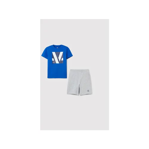 OVS Komplet majica in športne kratke hlače 1493054 Modra Regular Fit