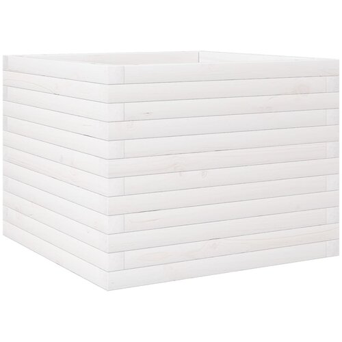 VidaXL Vrtno cvetlično korito belo 60x60x46 cm trdna borovina, (21255633) Slike
