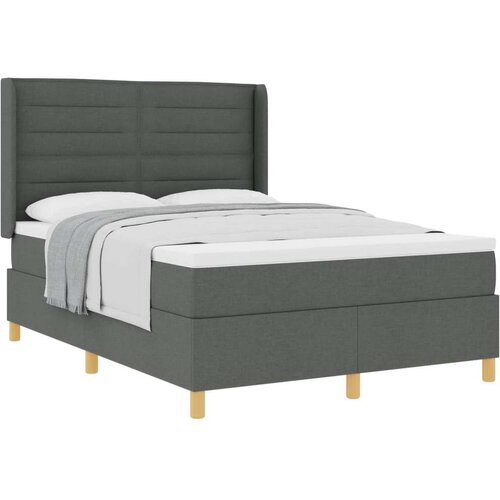 Box spring krevet Tamno siva 160 x 200 cm tkanina Slike