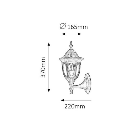 Rabalux milano spoljna zidna lampa 60W staro zlato IP43 Slike