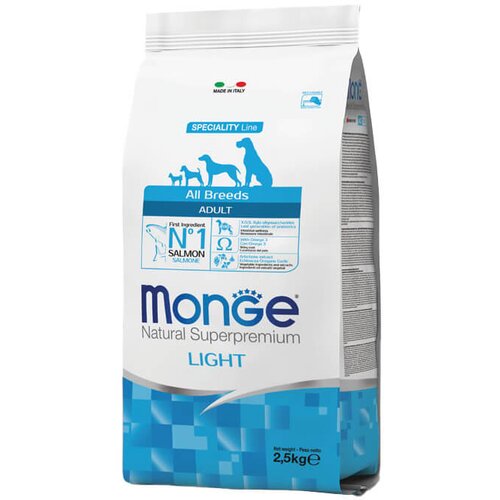 Monge (light) - hrana za odrasle pse svih rasa sa lososom i pirinčem (2,5kg i 12kg) 2,5kg Cene