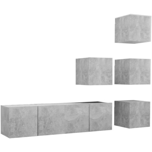 vidaXL 6-dijelni set TV ormarića siva boja betona konstruirano drvo - Beton siva 6 60 cm Cene