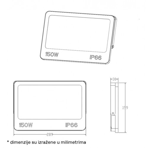 Dawn LED REFLEKTOR GN-FL913-150W CCT 15000lm 110&amp;deg; IP66 Slike