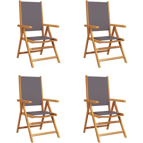 Maison Chic Nastavljivi vrtni stoli - Stol za vrt 4 kosi antracit blago in trden les JS106, (21878466) Cene