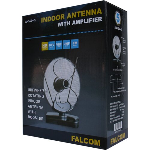 Falcom Sobna antena z ojačevalnikom, UHF/VHF, srebrna - ANT-204S Slike