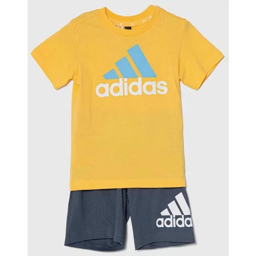Adidas Otroški bombažen komplet rumena barva