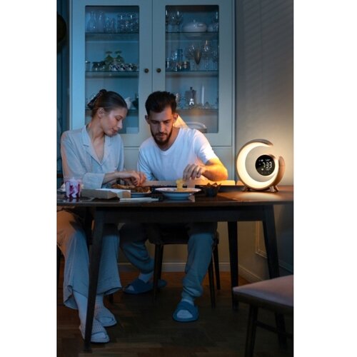  Immax 08985L-LED RGBW prigu&amp;scaron;iva stona lampa sa budilnikom LED/20W/5V USB srebrna Slike
