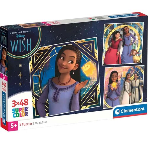 Clementoni Disney Wish 3x48 komada Supercolor puzzle - Cene
