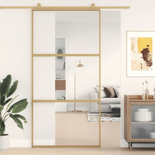 vidaXL Klizna vrata zlatna 102 5x205 cm prozirno staklo ESG i aluminij Cijene