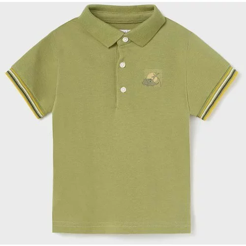 Mayoral Otroške bombažne polo majice zelena barva