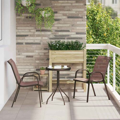 Bistro set za vrt 3 pcs Smeđa Čelik Cijene