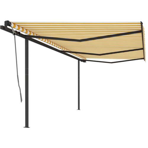 vidaXL Ročno zložljiva tenda s stebrički 6x3 m rumena in bela Cene