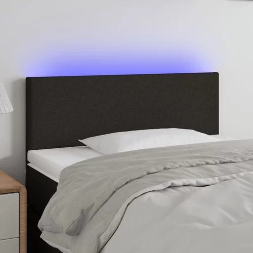 vidaXL LED posteljno vzglavje črno 80x5x78/88 cm blago