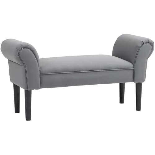  Klupa klupa za krevet robusna konstrukcija mekana presvlaka 102x36x51 cm siva Slike