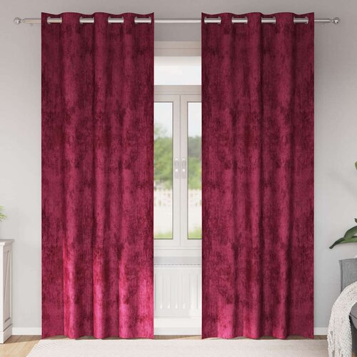  Baršunaste zavjese 2 pcs boja crnog vina 245 x 140 cm Baršun Cene