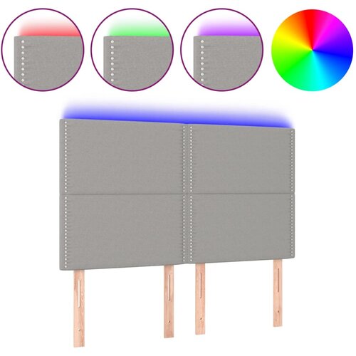 Maison Chic led posteljno vzglavje - vzglavna omarica - nočna omarica svetlo sivo 144x5x118/128 cm blago, (21713059) Cene