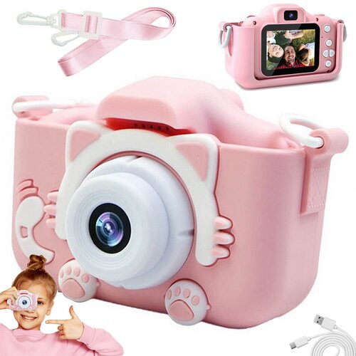  Aku. digitalni fotoaparat LCD za djecu SD roza + torbica i remen Cijene