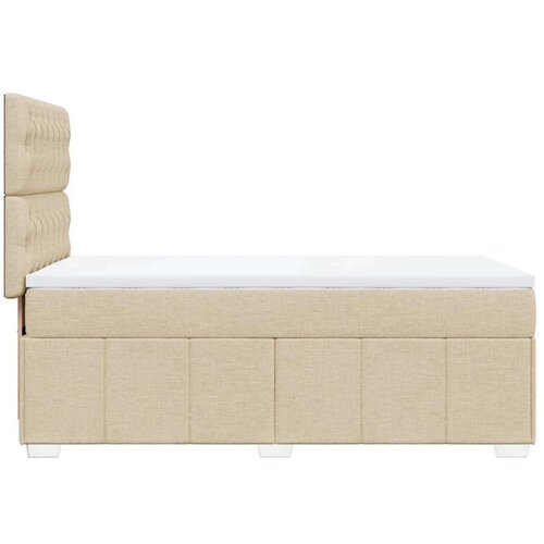 vidaXL Box spring postelja z vzmetnico krem 100x200 cm blago, (21308247) Cene