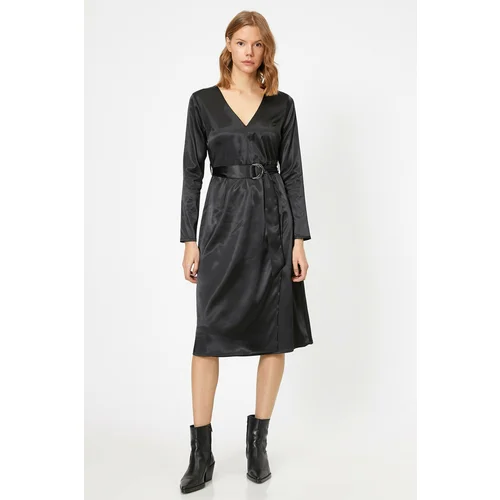 Koton Dress - Black - Wrapover