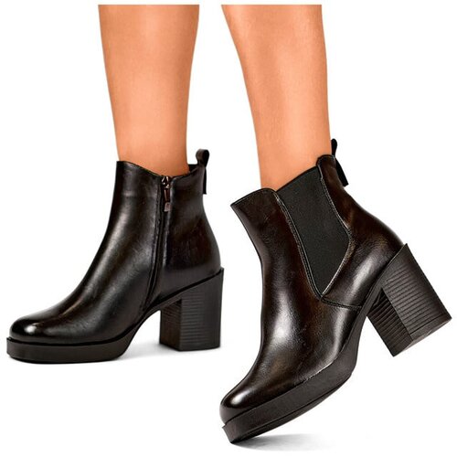 Primohurt Black women&amp;#039;s ankle boots, classic black leather ankle boots, ecological, insulated winter shoes Slike