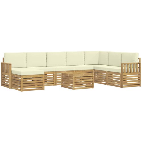  Set vanjskih sofa 9 kom. Bijela i krem Poliester Slike