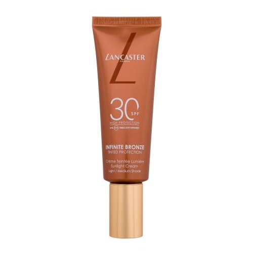 Lancaster Infinite Bronze Tinted Protection puder za vse tipe kože 50 ml Odtenek 1 light/medium Cene